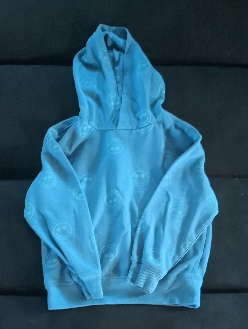 Kids Blue Hoodie Sweatshirt with Smiley Print
